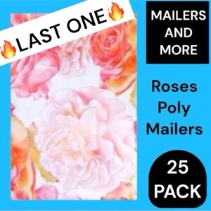 ❗️ONLY 1 Left ❗️25 10X13 Watercolor Roses Poly Mailers